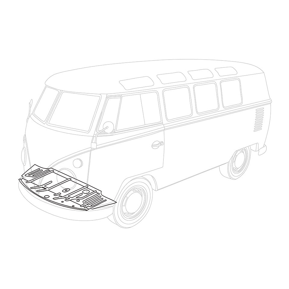 Front floor pan complete (RHD) 03/55-08/59 (SWT) 0890-134-1