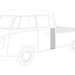 Side panel short, left double cab -07/67  0890-347-5